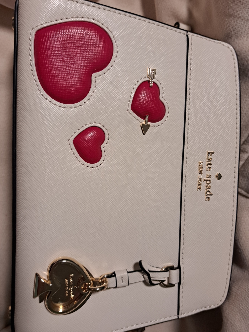 kate spade New York Ivory Heart Accent Top-Handle Bag - Picture 3 of 5